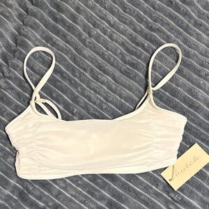 Hutch white ruched bikini top xsmall